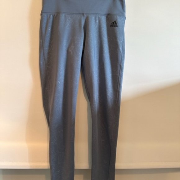 Adidas Climawarm Floral Embossed Leggings - Grey - Small - Picture 3 of 4